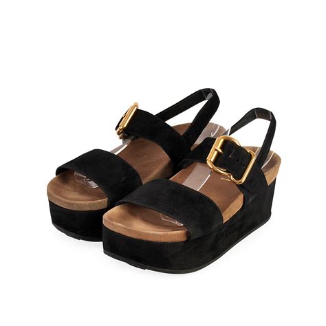 prada suede double-band platform sandals 630|prada lambskin sandals.